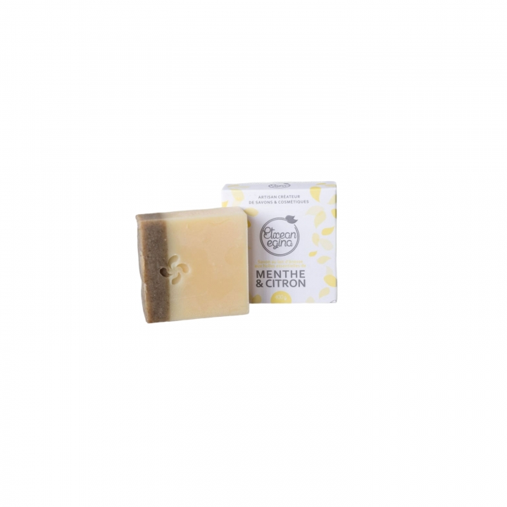 Savon lait d’ânesse aux huiles essentielles de menthe & citron