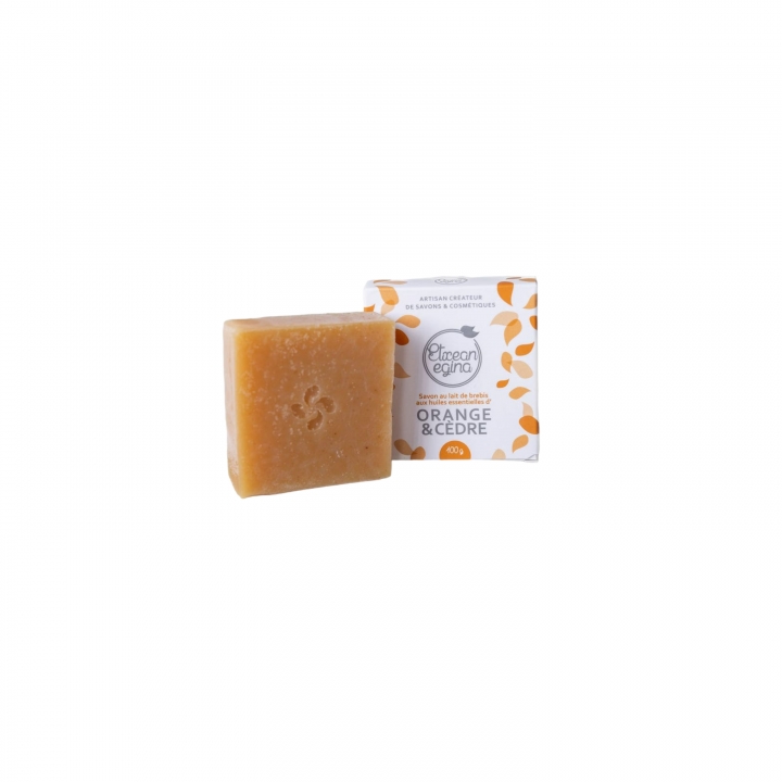 SAVON LAIT DE BREBIS HUILES ESSENTIELLES ORANGE DOUCE & CEDRE